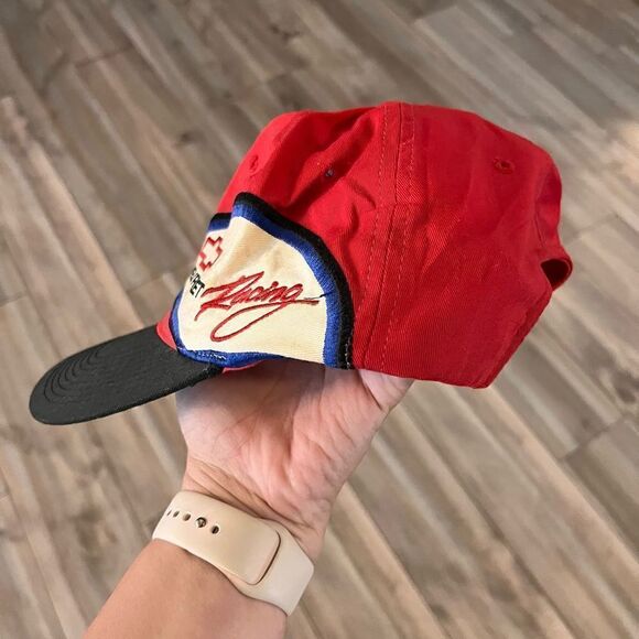 Vintage Chevrolet Racing Red Athletic Hat Nascar Flames - Picture 4 of 6